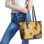 Hawthorn NAIDOC 2026 Personalised Leather Tote Bag 50 Years of Deadly Aboriginal Art