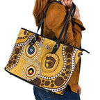 Hawthorn NAIDOC 2026 Personalised Leather Tote Bag 50 Years of Deadly Aboriginal Art