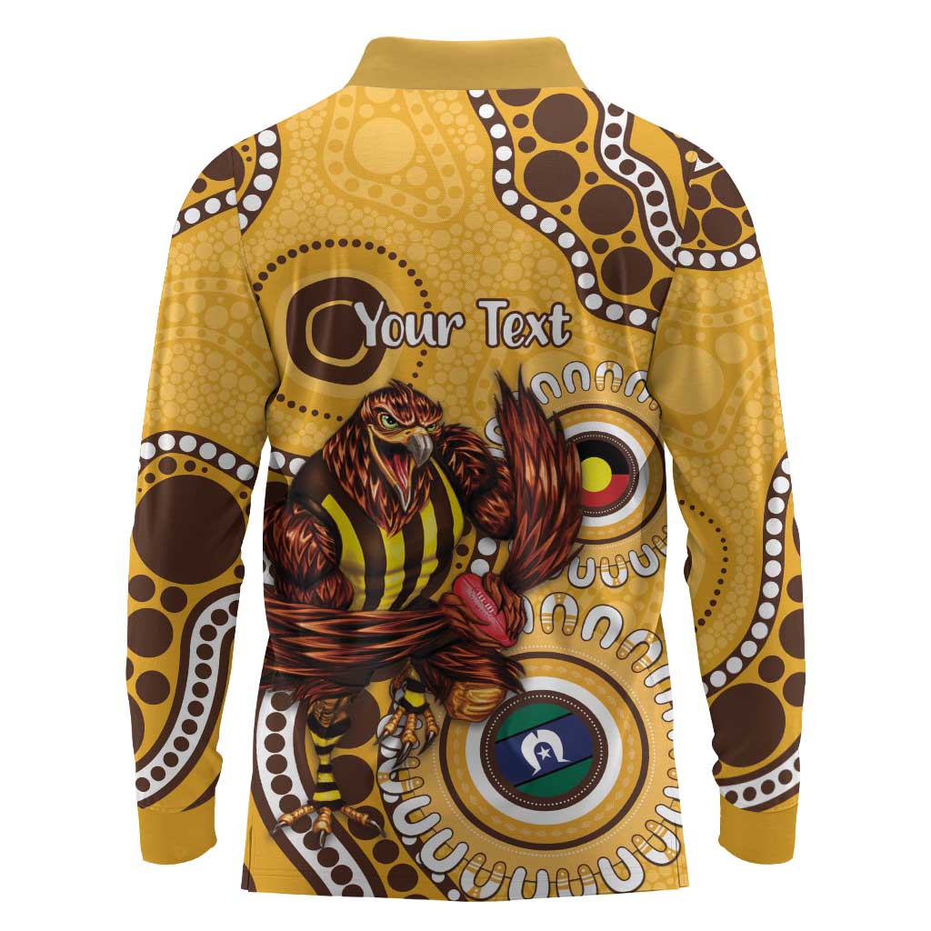 Hawthorn NAIDOC 2026 Personalised Long Sleeve Polo Shirt 50 Years of Deadly Aboriginal Art