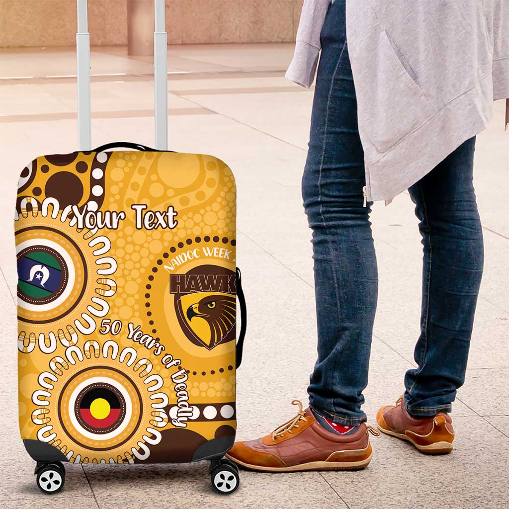 Hawthorn NAIDOC 2026 Personalised Luggage Cover 50 Years of Deadly Aboriginal Art