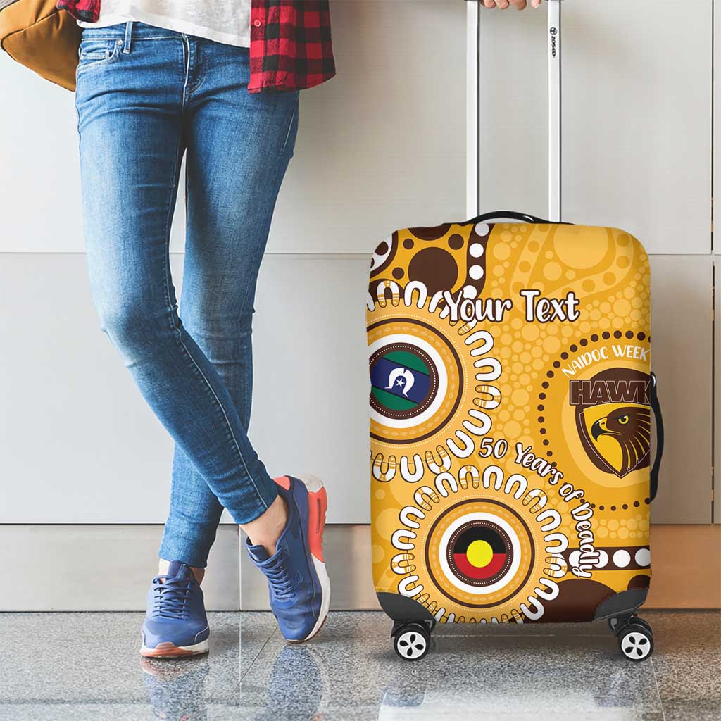 Hawthorn NAIDOC 2026 Personalised Luggage Cover 50 Years of Deadly Aboriginal Art