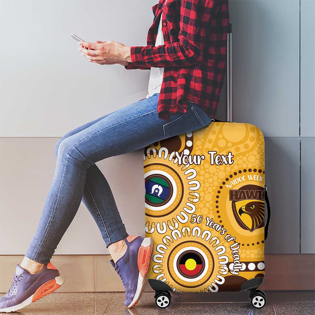 Hawthorn NAIDOC 2026 Personalised Luggage Cover 50 Years of Deadly Aboriginal Art
