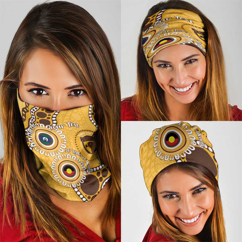 Hawthorn NAIDOC 2026 Personalised Neck Gaiter 50 Years of Deadly Aboriginal Art