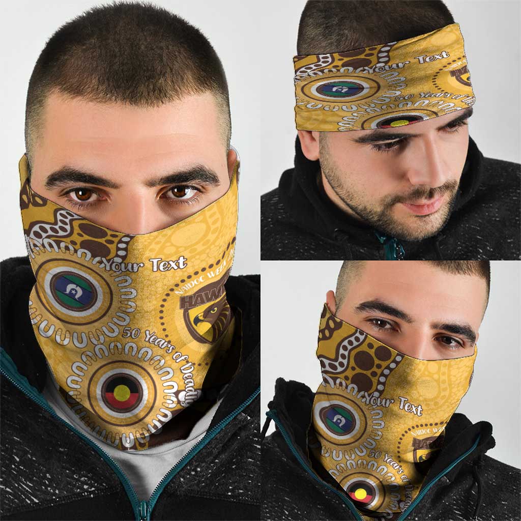 Hawthorn NAIDOC 2026 Personalised Neck Gaiter 50 Years of Deadly Aboriginal Art
