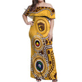 Hawthorn NAIDOC 2026 Personalised Off Shoulder Maxi Dress 50 Years of Deadly Aboriginal Art