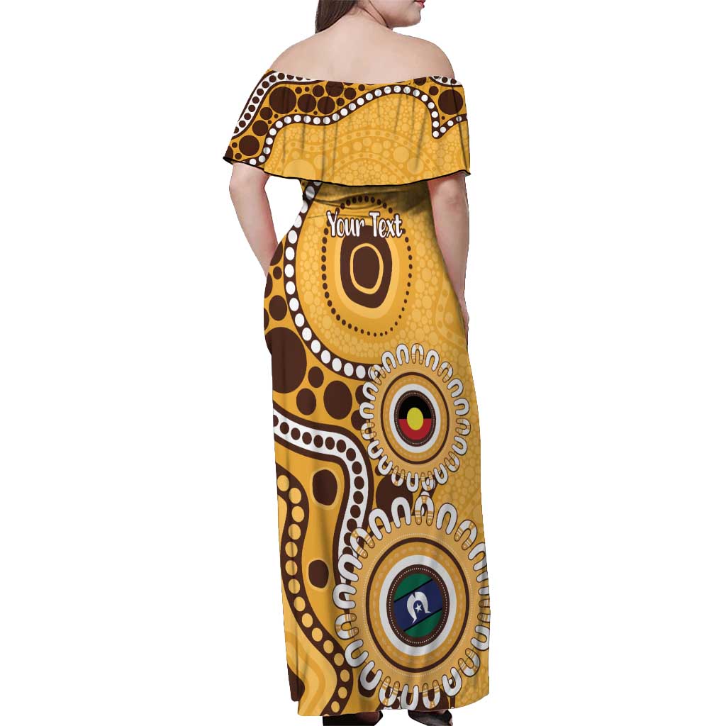 Hawthorn NAIDOC 2026 Personalised Off Shoulder Maxi Dress 50 Years of Deadly Aboriginal Art