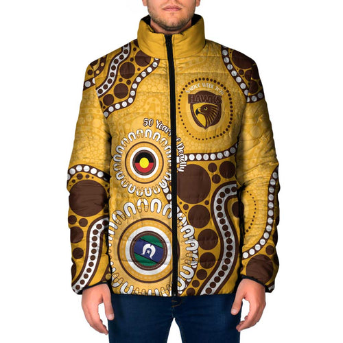 Hawthorn NAIDOC 2026 Personalised Padded Jacket 50 Years of Deadly Aboriginal Art
