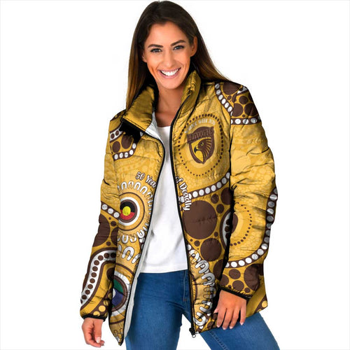 Hawthorn NAIDOC 2026 Personalised Padded Jacket 50 Years of Deadly Aboriginal Art