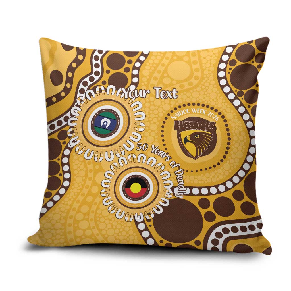 Hawthorn NAIDOC 2026 Personalised Pillow Cover 50 Years of Deadly Aboriginal Art