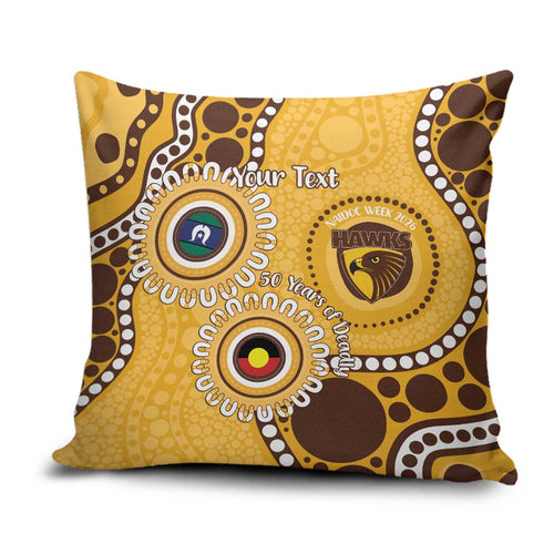 Hawthorn NAIDOC 2026 Personalised Pillow Cover 50 Years of Deadly Aboriginal Art