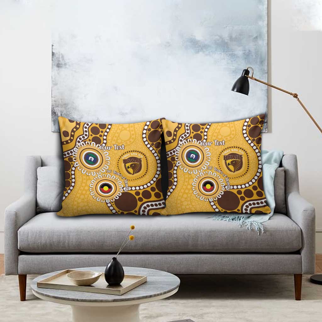 Hawthorn NAIDOC 2026 Personalised Pillow Cover 50 Years of Deadly Aboriginal Art