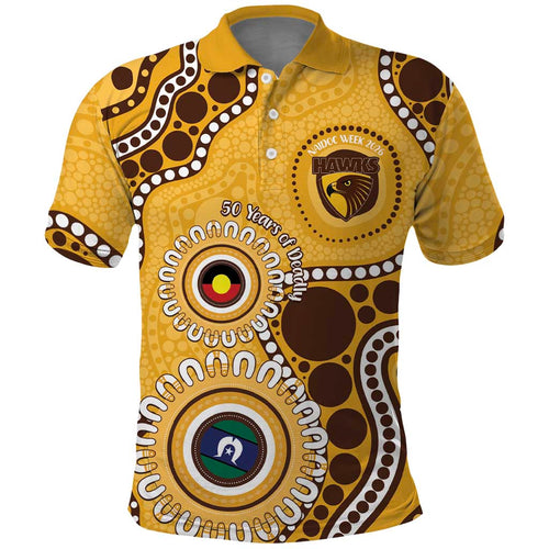 Hawthorn NAIDOC 2026 Personalised Polo Shirt 50 Years of Deadly Aboriginal Art
