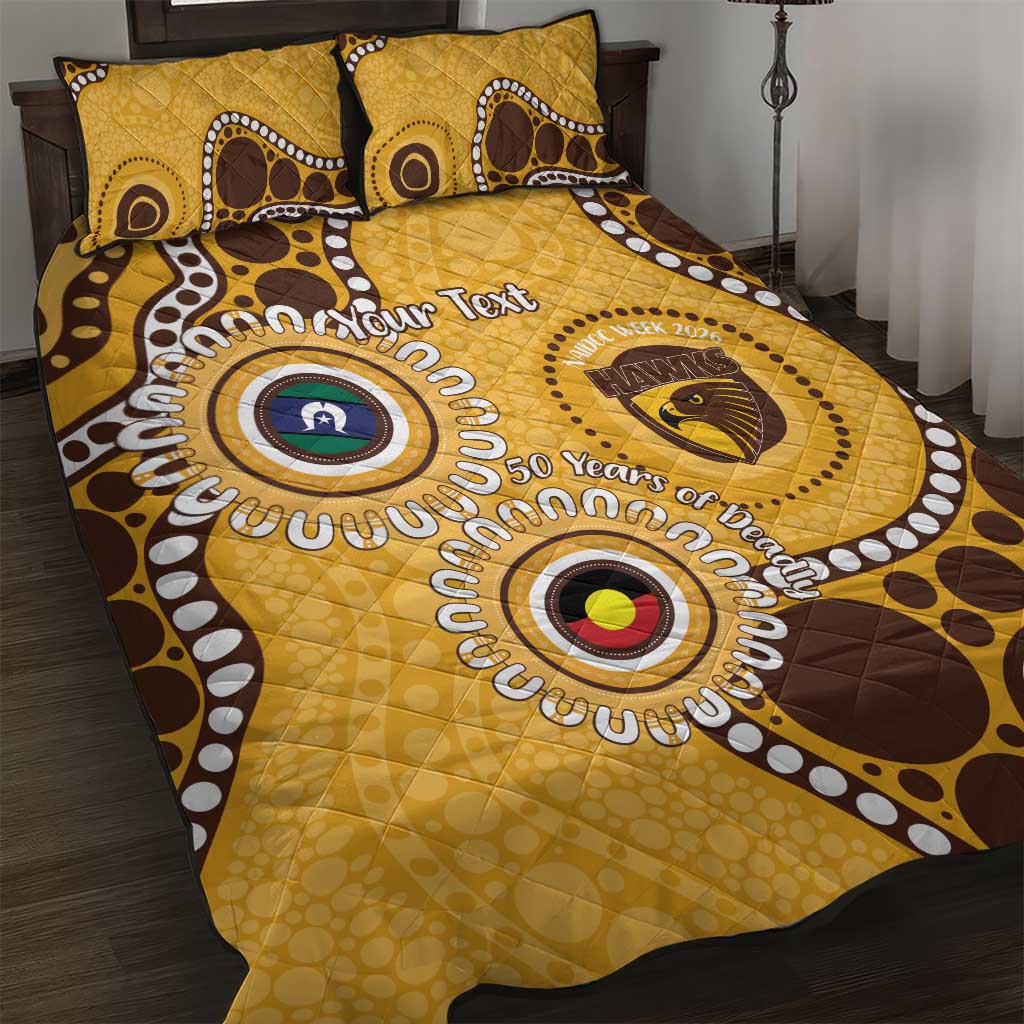 Hawthorn NAIDOC 2026 Personalised Quilt Bed Set 50 Years of Deadly Aboriginal Art
