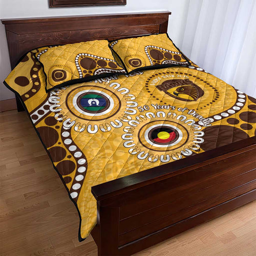 Hawthorn NAIDOC 2026 Personalised Quilt Bed Set 50 Years of Deadly Aboriginal Art