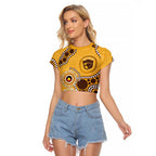 Hawthorn NAIDOC 2026 Personalised Raglan Cropped T Shirt 50 Years of Deadly Aboriginal Art
