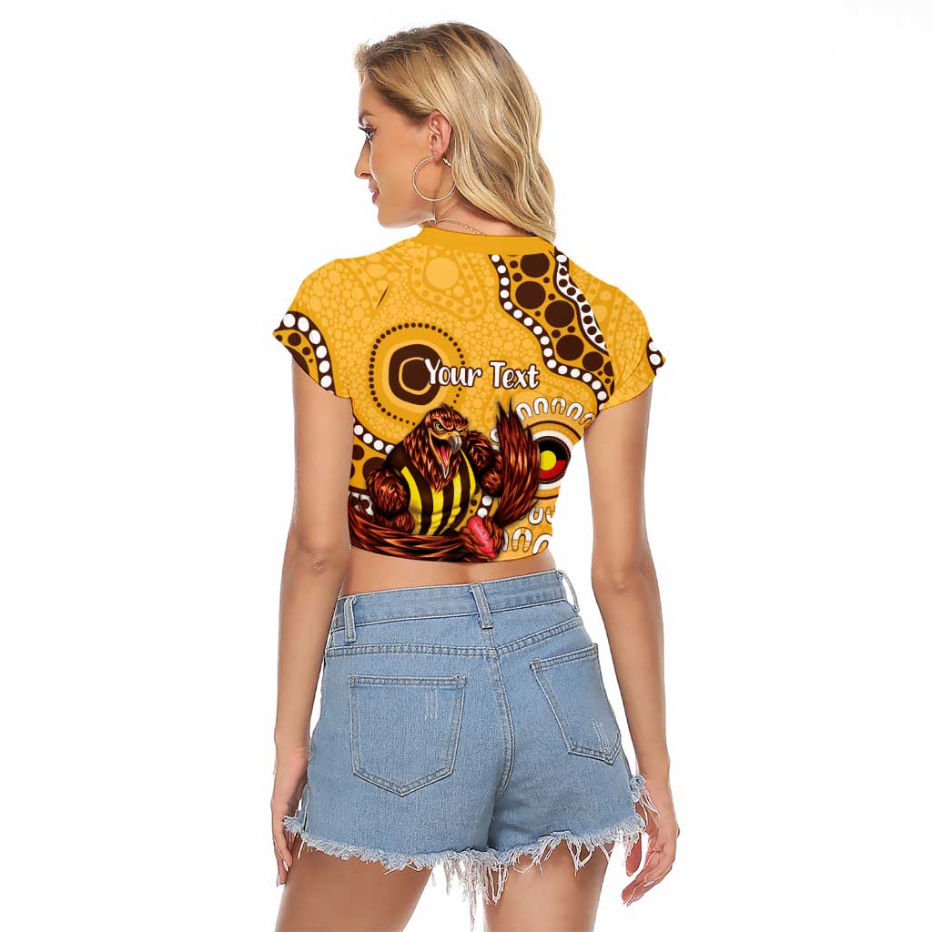 Hawthorn NAIDOC 2026 Personalised Raglan Cropped T Shirt 50 Years of Deadly Aboriginal Art