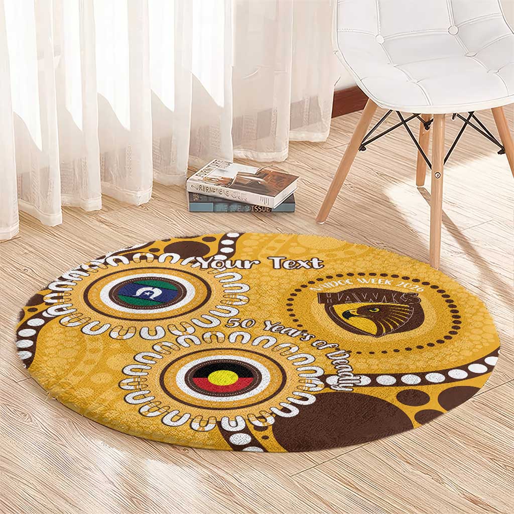 Hawthorn NAIDOC 2026 Personalised Round Carpet 50 Years of Deadly Aboriginal Art