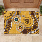 Hawthorn NAIDOC 2026 Personalised Rubber Doormat 50 Years of Deadly Aboriginal Art