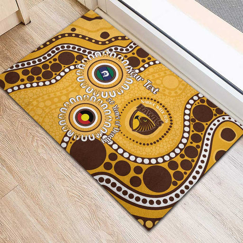 Hawthorn NAIDOC 2026 Personalised Rubber Doormat 50 Years of Deadly Aboriginal Art