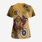 Hawthorn NAIDOC 2026 Personalised Scrub Top 50 Years of Deadly Aboriginal Art