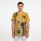 Hawthorn NAIDOC 2026 Personalised Scrub Top 50 Years of Deadly Aboriginal Art