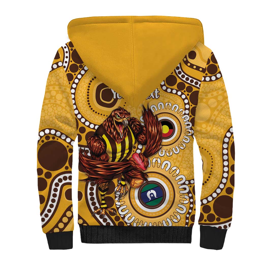 Hawthorn NAIDOC 2026 Personalised Sherpa Hoodie 50 Years of Deadly Aboriginal Art