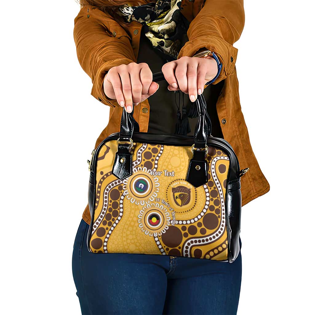 Hawthorn NAIDOC 2026 Personalised Shoulder Handbag 50 Years of Deadly Aboriginal Art