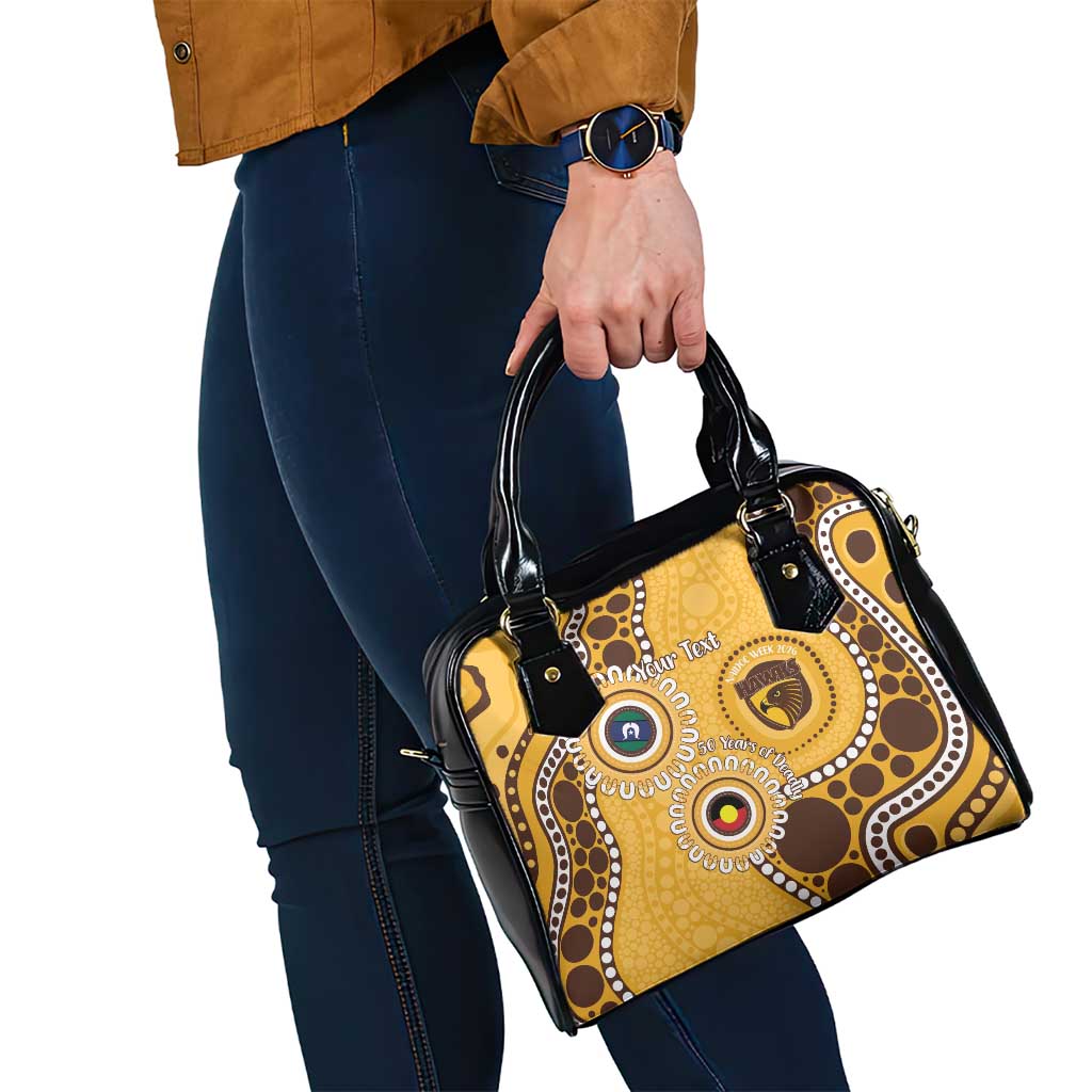 Hawthorn NAIDOC 2026 Personalised Shoulder Handbag 50 Years of Deadly Aboriginal Art