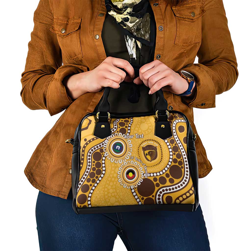Hawthorn NAIDOC 2026 Personalised Shoulder Handbag 50 Years of Deadly Aboriginal Art