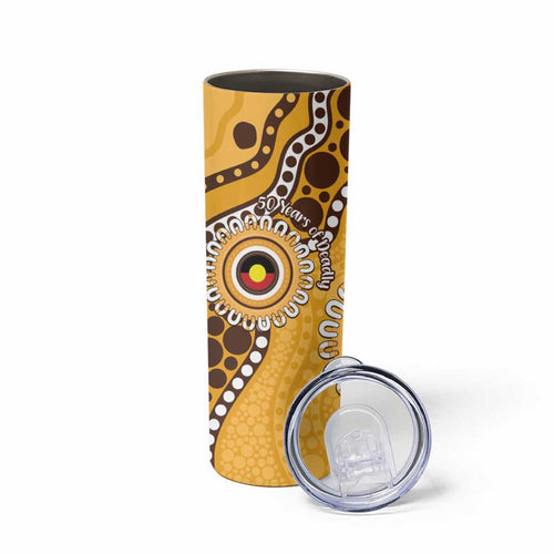 Hawthorn NAIDOC 2026 Personalised Skinny Tumbler 50 Years of Deadly Aboriginal Art