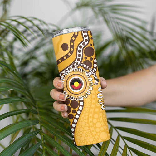 Hawthorn NAIDOC 2026 Personalised Skinny Tumbler 50 Years of Deadly Aboriginal Art