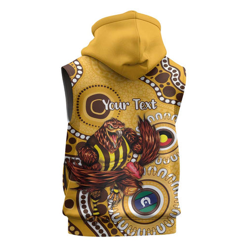 Hawthorn NAIDOC 2026 Personalised Sleeveless Hoodie 50 Years of Deadly Aboriginal Art
