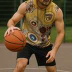 Hawthorn NAIDOC 2026 Personalised Sleeveless Hoodie 50 Years of Deadly Aboriginal Art