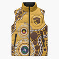 Hawthorn NAIDOC 2026 Personalised Sleeveless Puffer Jacket 50 Years of Deadly Aboriginal Art