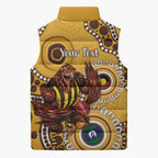 Hawthorn NAIDOC 2026 Personalised Sleeveless Puffer Jacket 50 Years of Deadly Aboriginal Art