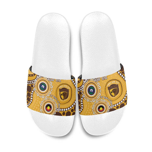 Hawthorn NAIDOC 2026 Personalised Slide Sandals 50 Years of Deadly Aboriginal Art