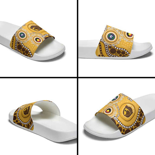Hawthorn NAIDOC 2026 Personalised Slide Sandals 50 Years of Deadly Aboriginal Art