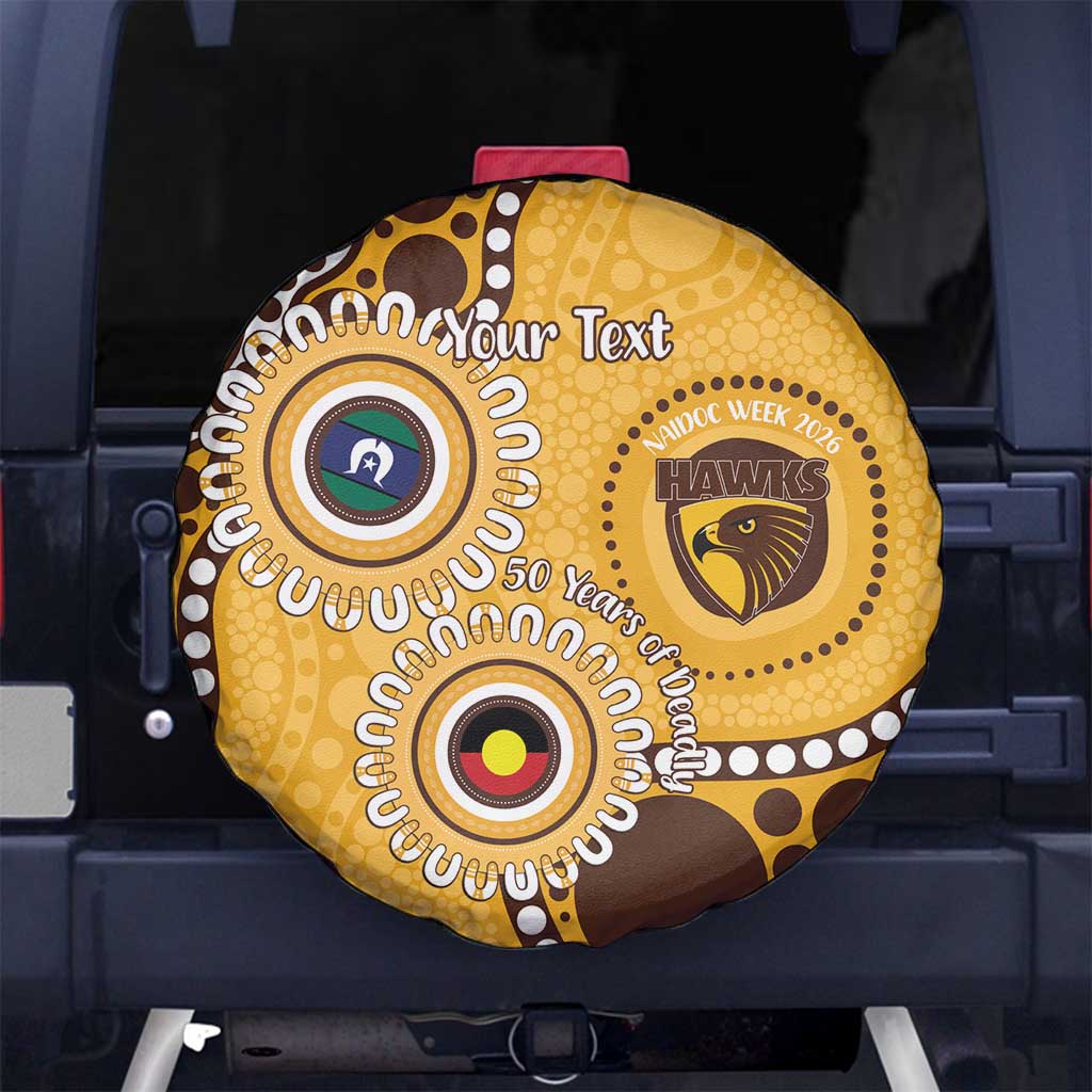Hawthorn NAIDOC 2026 Personalised Spare Tire Cover 50 Years of Deadly Aboriginal Art