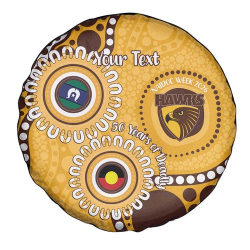 Hawthorn NAIDOC 2026 Personalised Spare Tire Cover 50 Years of Deadly Aboriginal Art