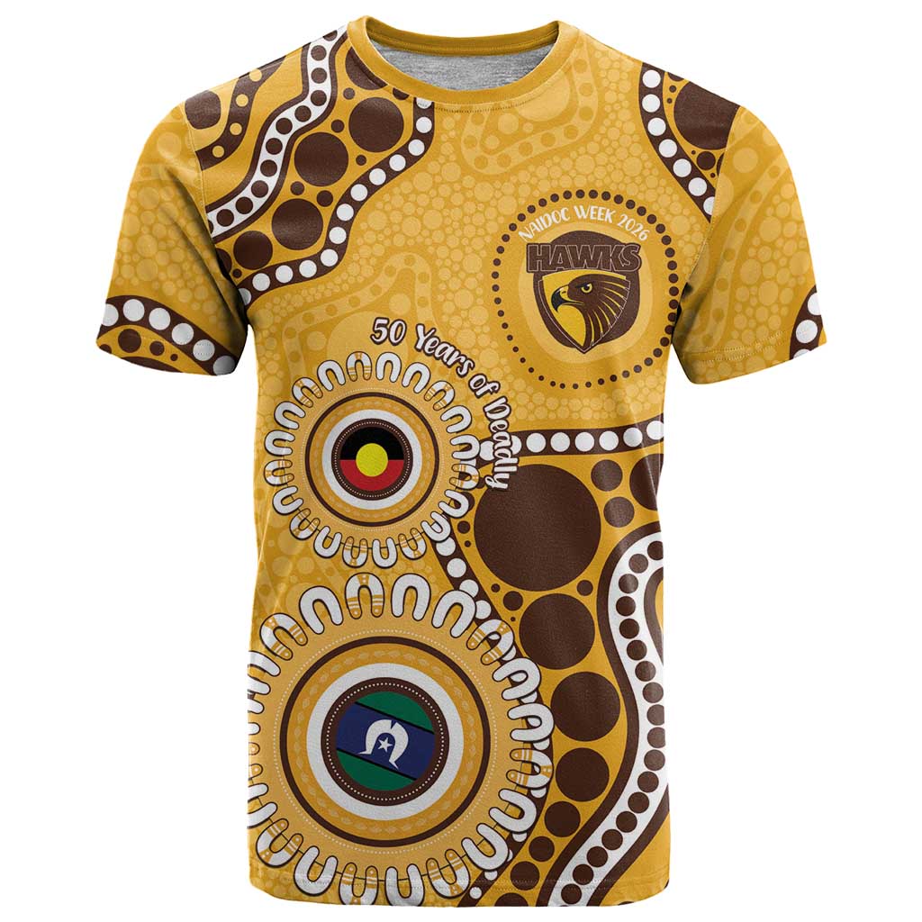 Hawthorn NAIDOC 2026 Personalised T Shirt 50 Years of Deadly Aboriginal Art