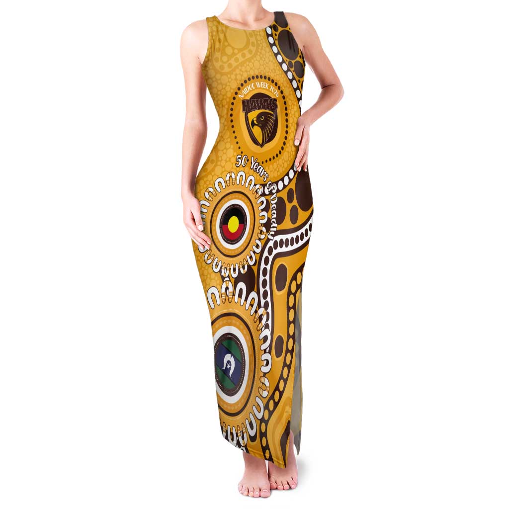 Hawthorn NAIDOC 2026 Personalised Tank Maxi Dress 50 Years of Deadly Aboriginal Art