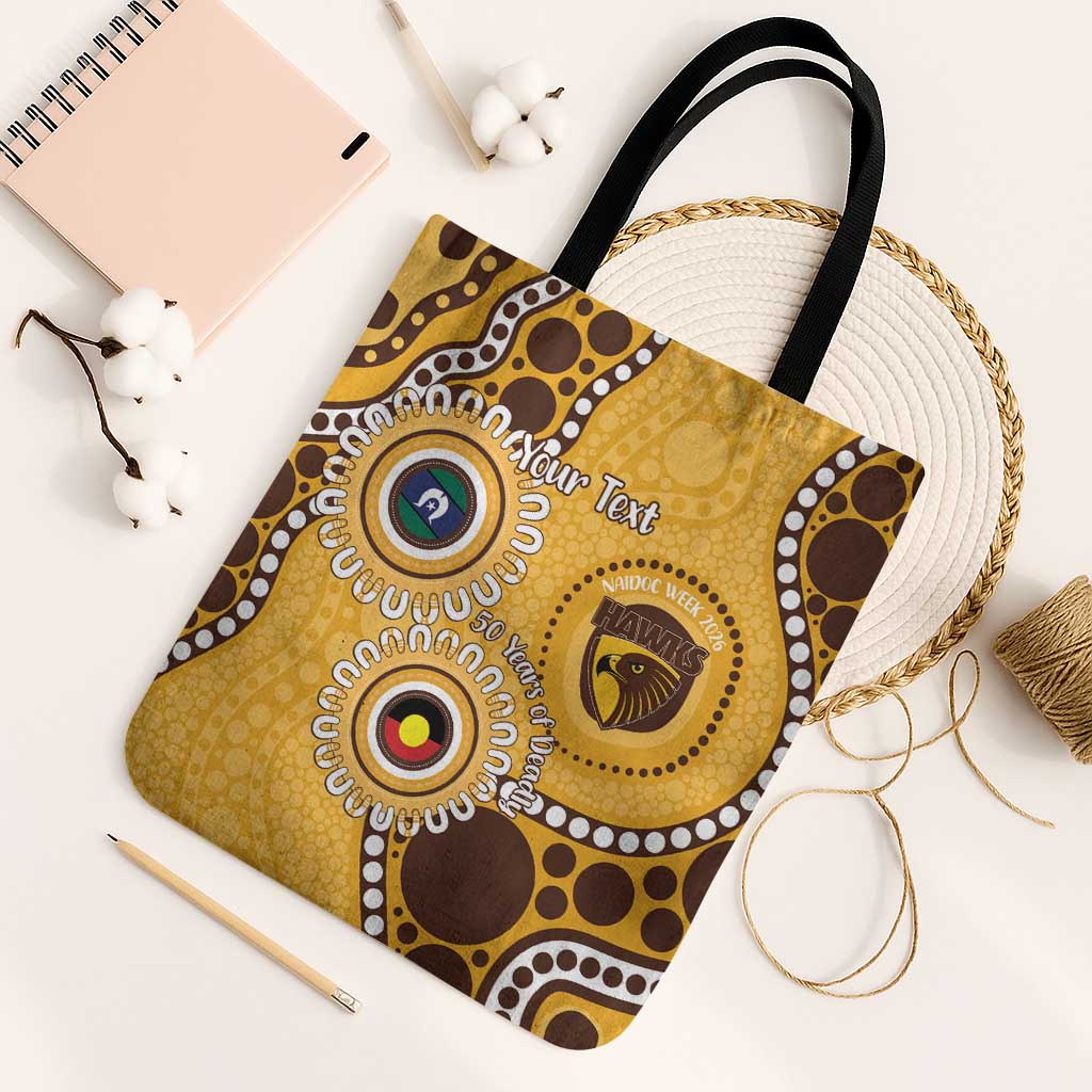 Hawthorn NAIDOC 2026 Personalised Tote Bag 50 Years of Deadly Aboriginal Art