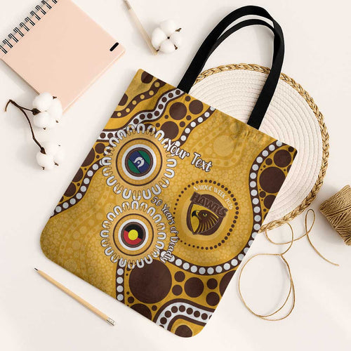 Hawthorn NAIDOC 2026 Personalised Tote Bag 50 Years of Deadly Aboriginal Art