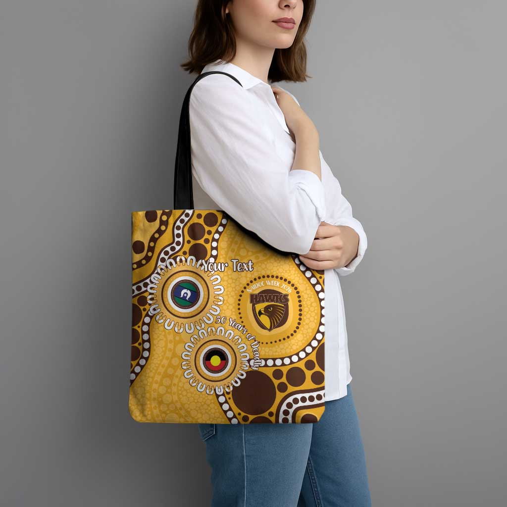 Hawthorn NAIDOC 2026 Personalised Tote Bag 50 Years of Deadly Aboriginal Art