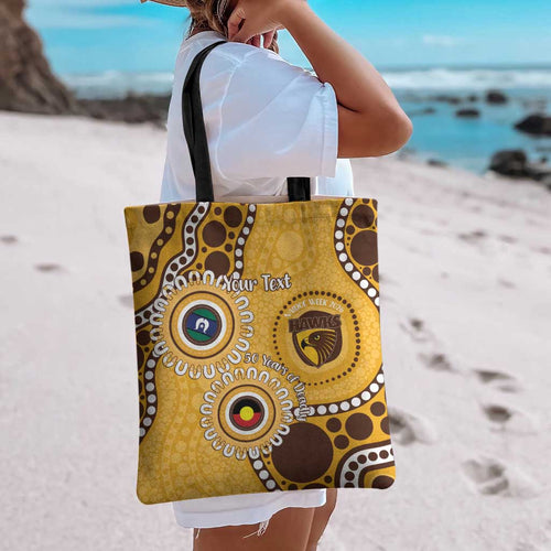 Hawthorn NAIDOC 2026 Personalised Tote Bag 50 Years of Deadly Aboriginal Art