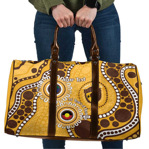Hawthorn NAIDOC 2026 Personalised Travel Bag 50 Years of Deadly Aboriginal Art