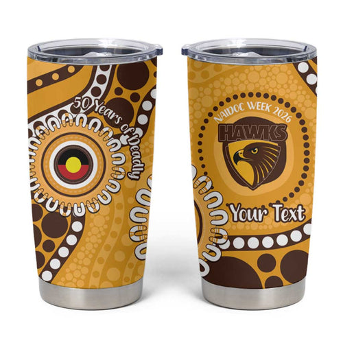 Hawthorn NAIDOC 2026 Personalised Tumbler Cup 50 Years of Deadly Aboriginal Art