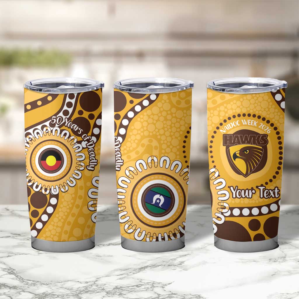 Hawthorn NAIDOC 2026 Personalised Tumbler Cup 50 Years of Deadly Aboriginal Art