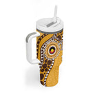 Hawthorn NAIDOC 2026 Personalised Tumbler With Handle 50 Years of Deadly Aboriginal Art