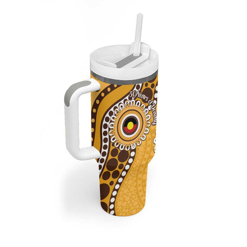 Hawthorn NAIDOC 2026 Personalised Tumbler With Handle 50 Years of Deadly Aboriginal Art